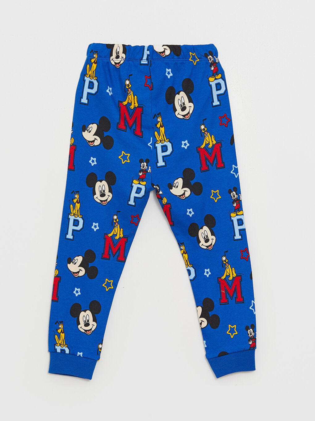 LCW baby Koyu Mavi Baskılı Bisiklet Yaka Uzun Kollu Mickey Mouse Baskılı Erkek Bebek Pijama Takım - 3