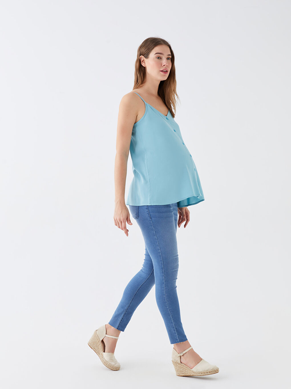 LCWAIKIKI Maternity Orta İndigo Rodeo Karın Panelli Mercury Skinny Fit Hamile Jean Pantolon - 1