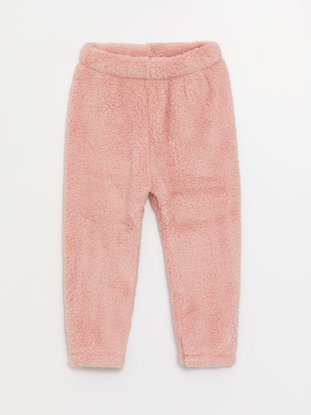 LCW baby Pembe Bisiklet Yaka Uzun Kollu Nakışlı Pelüş Kız Bebek Pijama Takımı - 3