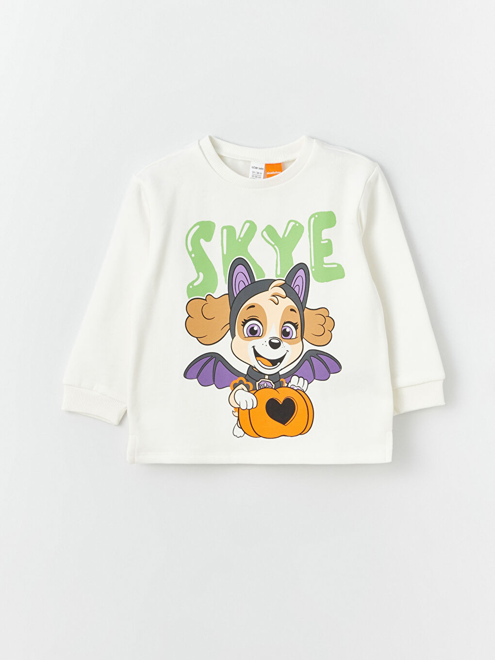 LCW baby Ekru Bisiklet Yaka Uzun Kollu Paw Patrol Baskılı Kız Bebek Sweatshirt ve Eşofman Alt 2'li Takım - 1