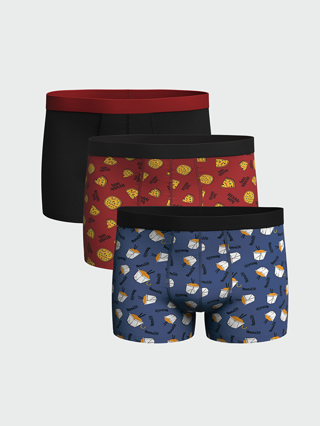 Kırmızı Standart Kalıp Pamuklu Esnek Erkek Boxer 3'lü