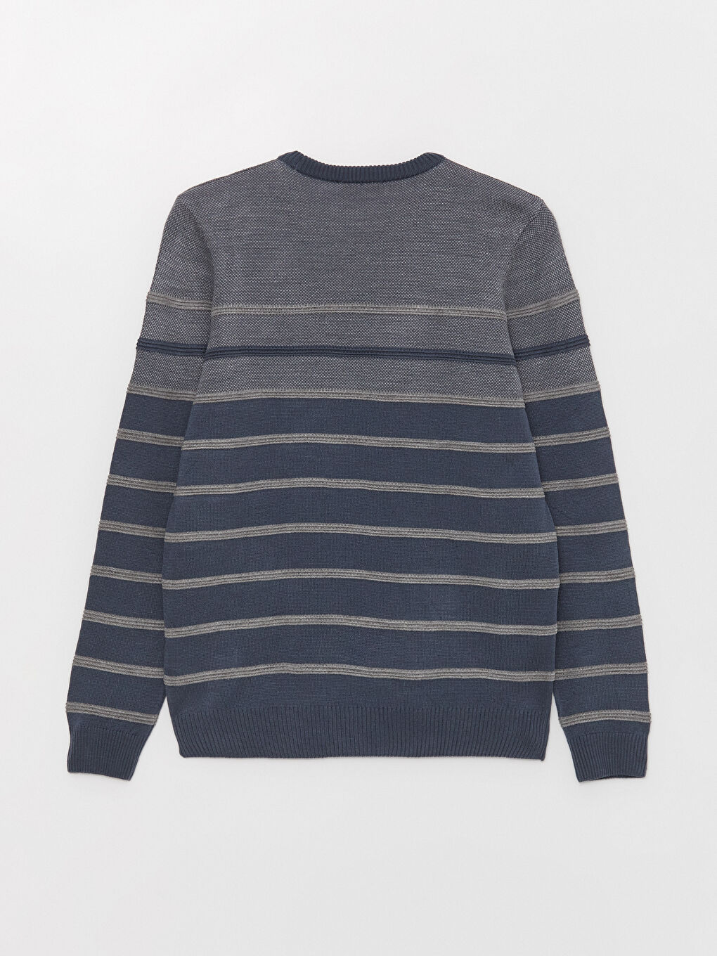 Crew Neck Long Sleeve Striped Men's Knitwear Sweater -W36955Z8-H6Q