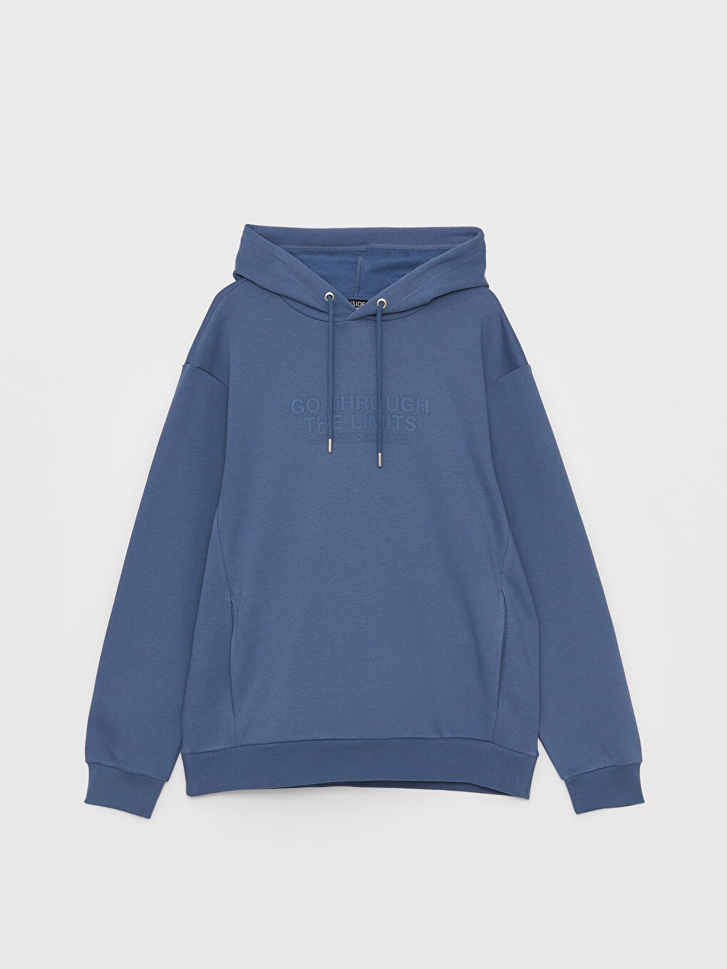 XSIDE İndigo Uzun Kollu Baskılı Erkek Hoodie - 5