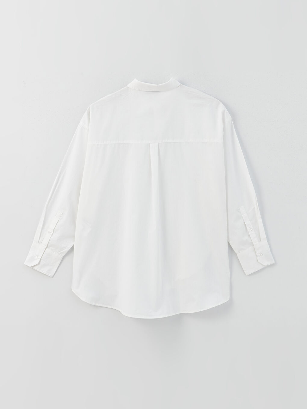 Beyaz Oversize Poplin Kadın Gömlek-6