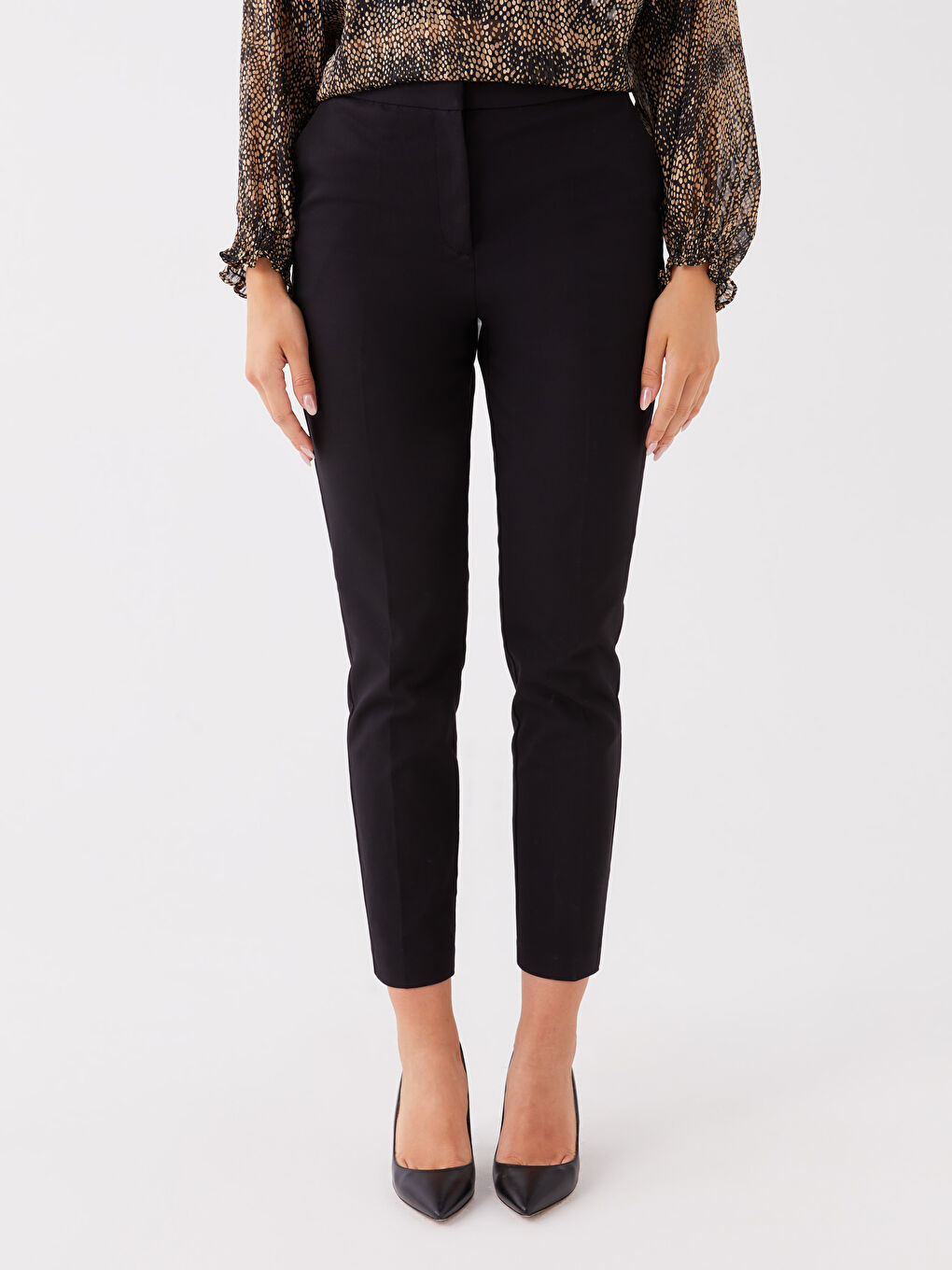 Женские брюки стандартного кроя однотонные-2