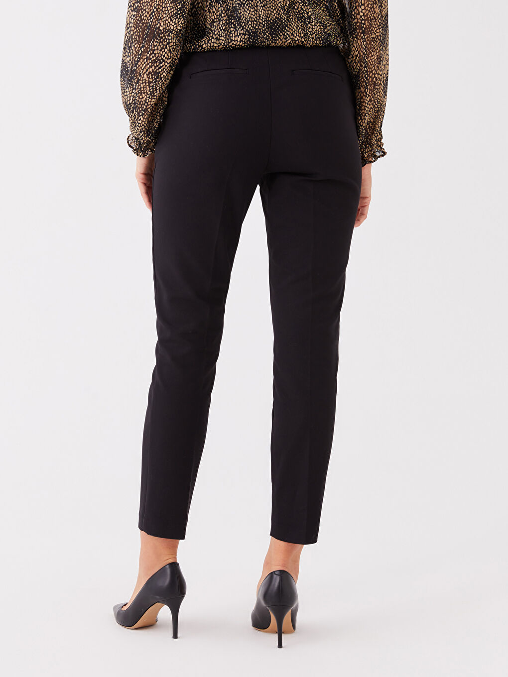 Женские брюки стандартного кроя однотонные-3