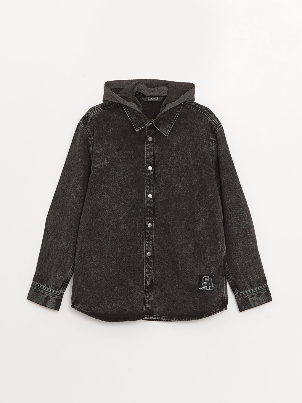 Relaxed Fit Hooded Boys' Denim Shirt