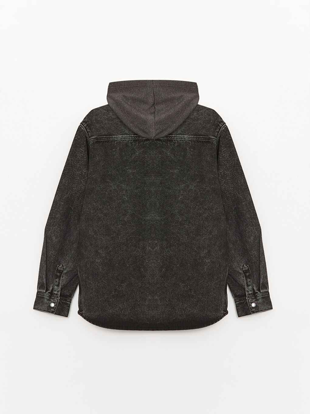 Relaxed Fit Hooded Boys' Denim Shirt-1