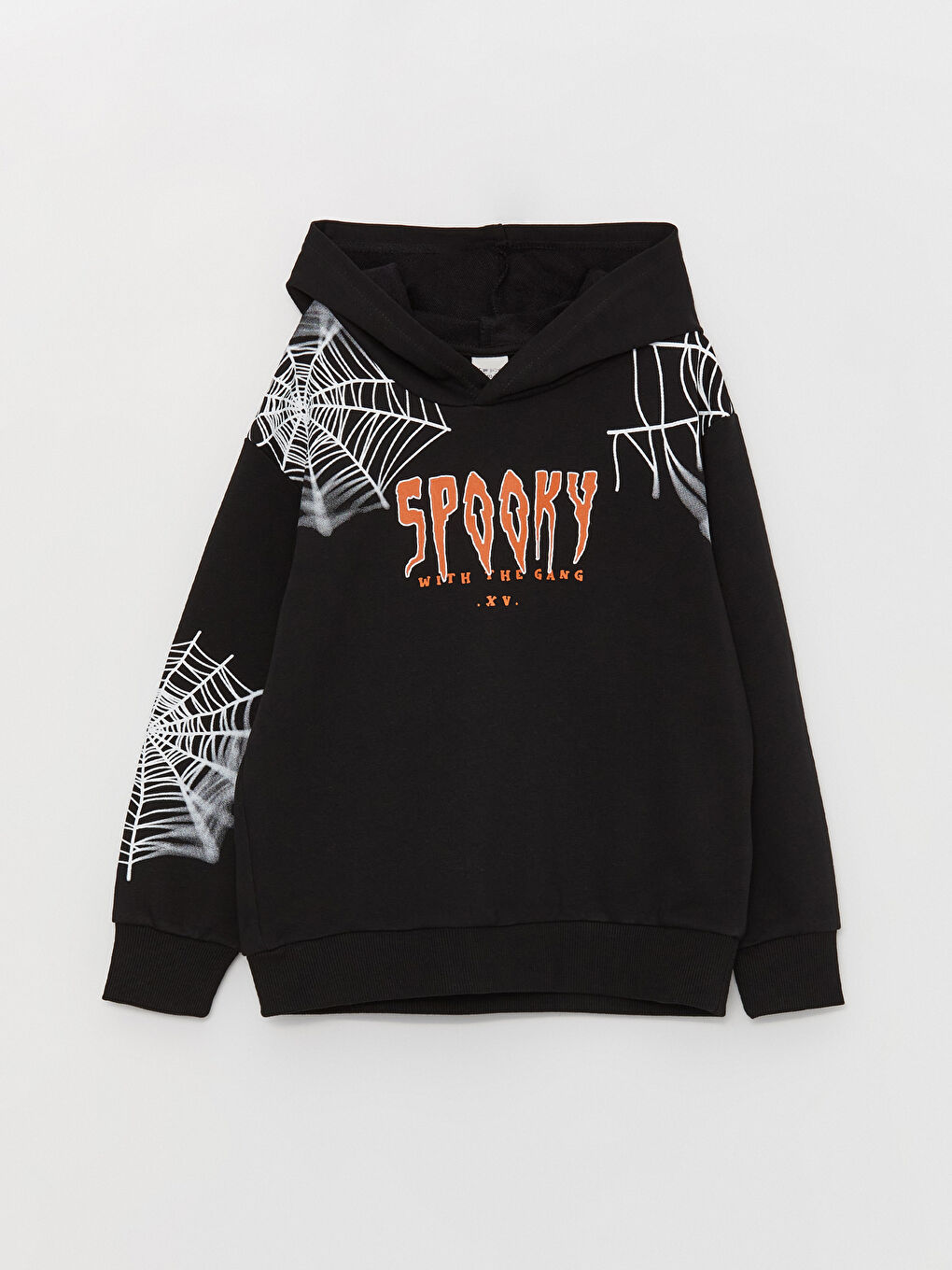 Siyah Baskılı Uzun Kollu Erkek Çocuk Hoodie ve Eşofman Altı-1