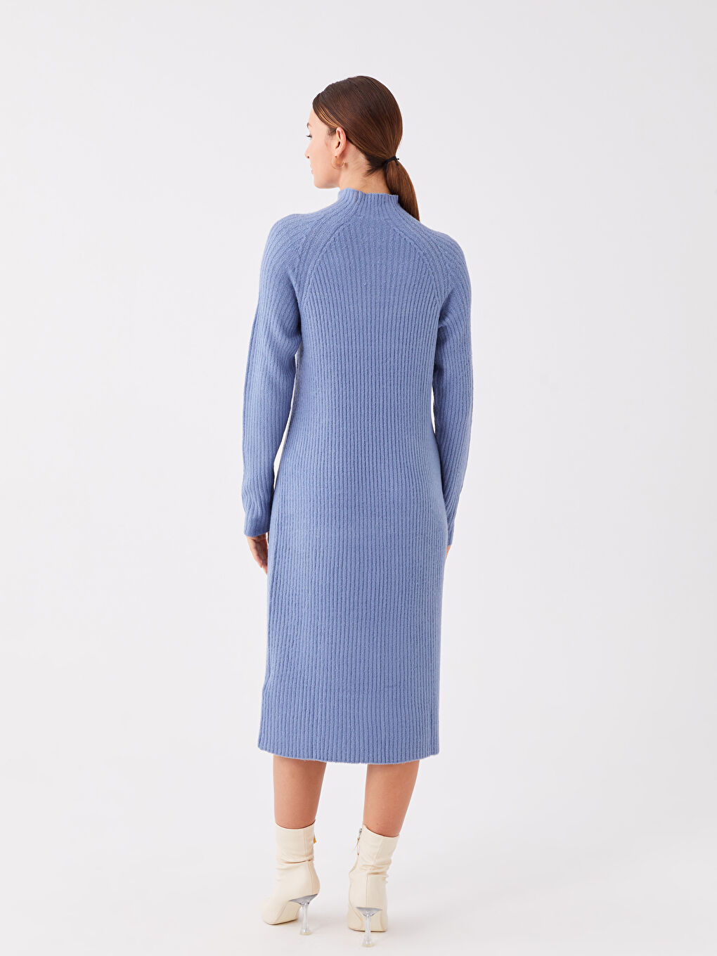 LCWAIKIKI Classic Turtleneck Self-Patterned Long Sleeve Women's Trikot Dress -W37014Z8-L9D