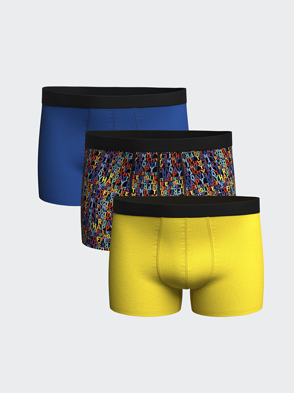 Siyah Standart Kalıp Pamuklu Esnek Erkek Boxer 3'lü