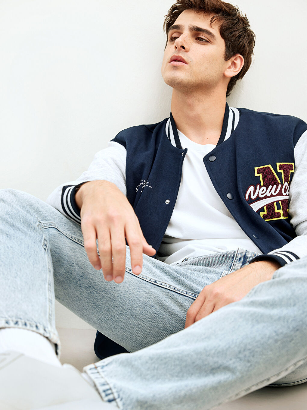 XSIDE Veste Universitaire Épaisse à Manches Longues Coupe Décontractée pour Hommes -W37059Z8-RQK