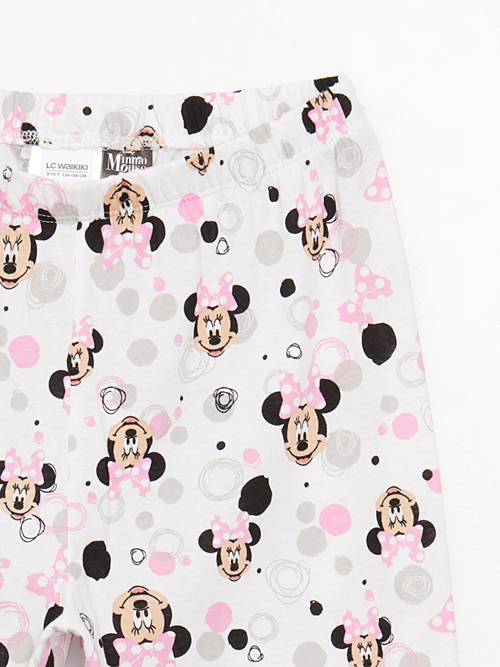 LCW Kids Bebek Pembe Bisiklet Yaka Minnie Mouse Baskılı Uzun Kollu Kız Çocuk Pijama Takımı - 5