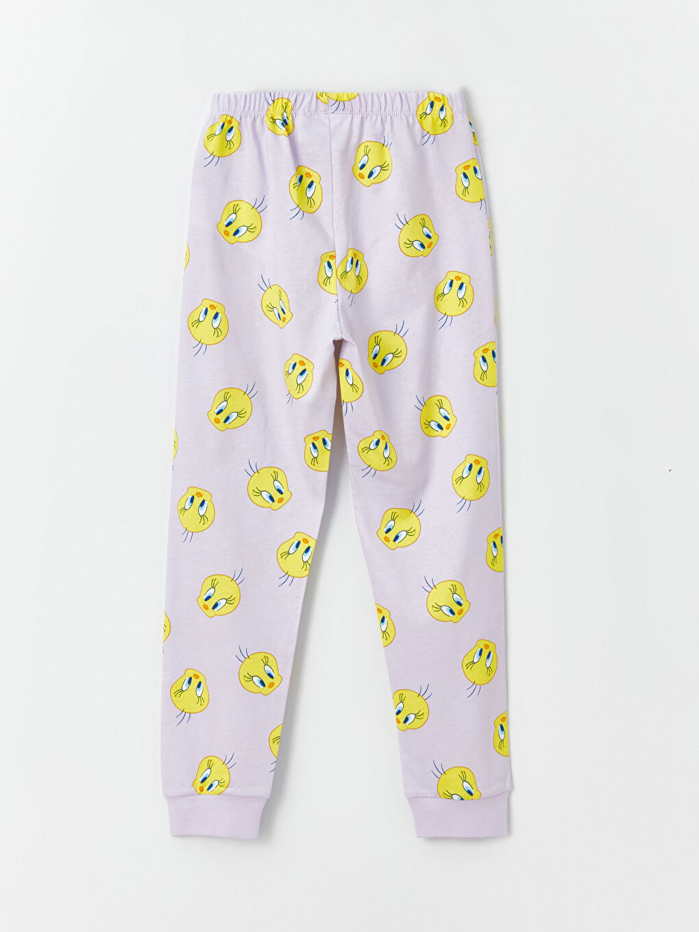 LCW Kids Ekru Bisiklet Yaka Tweety Baskılı Uzun Kollu Kız Çocuk Pijama Takımı - 6