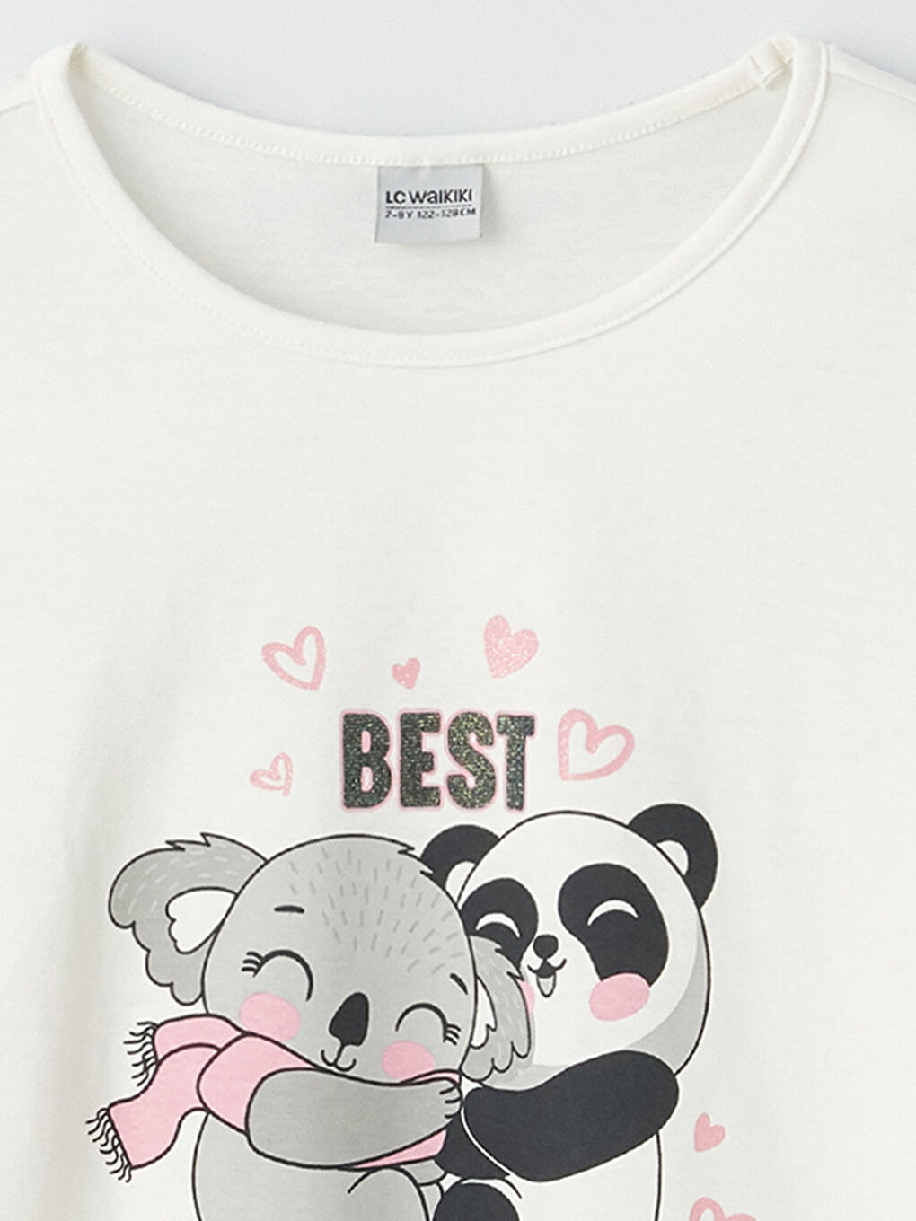 Crew Neck Printed Long Sleeve Girls' T-Shirt-2