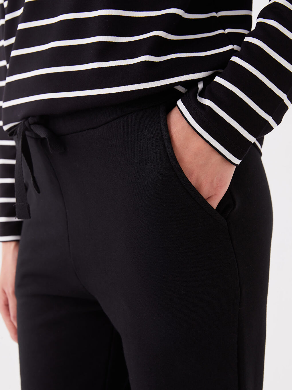 Women's Elasticated Waist Plain Sweatpants -W37100Z8-RQN