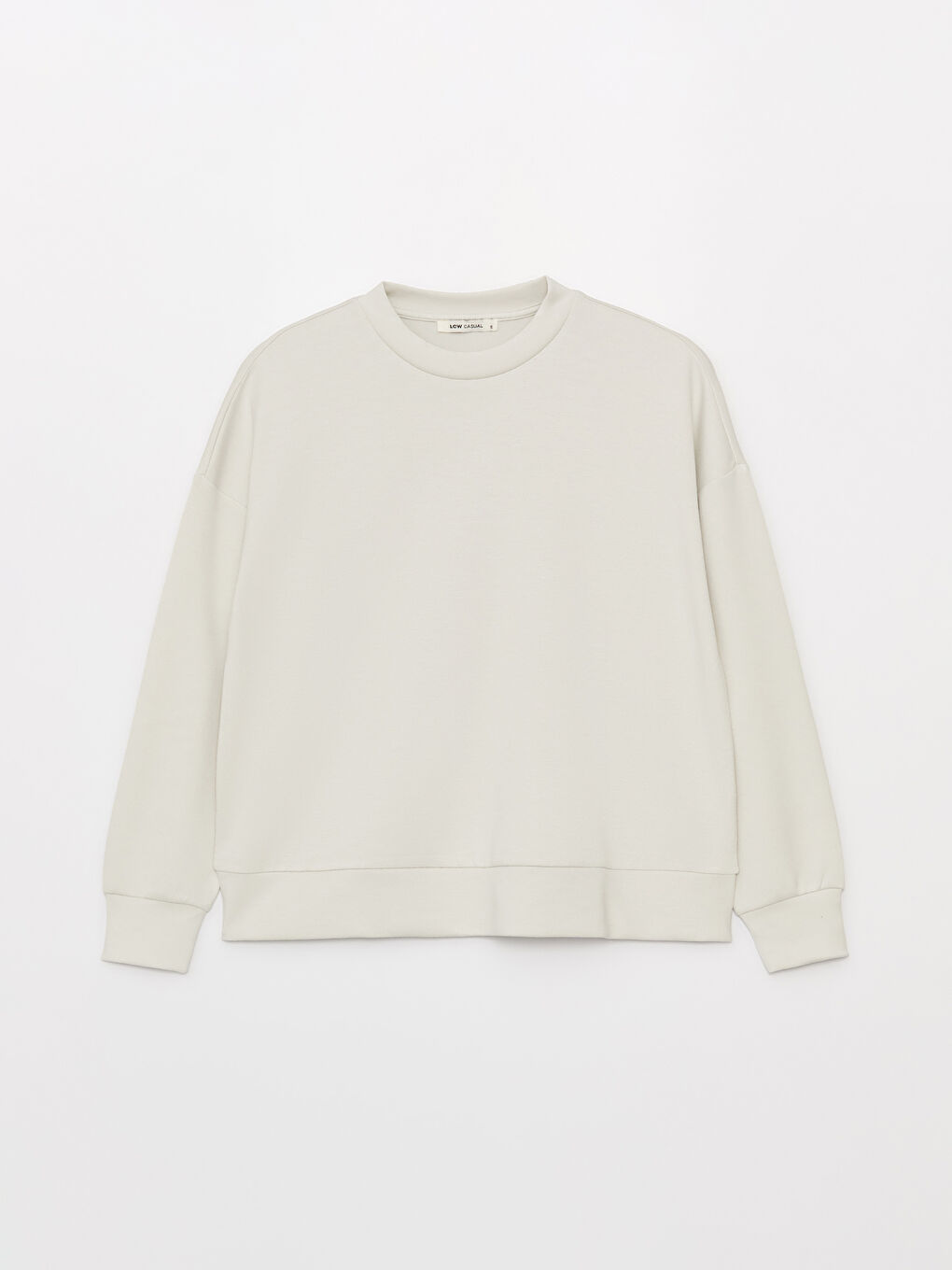 Crew Neck Plain Long Sleeve Women's Sweatshirt-5