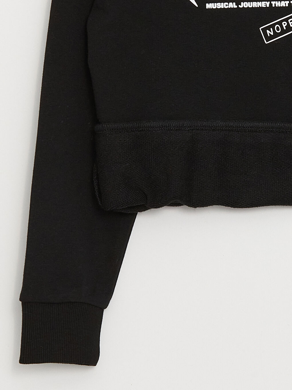 Siyah Bisiklet Yaka Baskılı Uzun Kollu Erkek Çocuk Sweatshirt-1