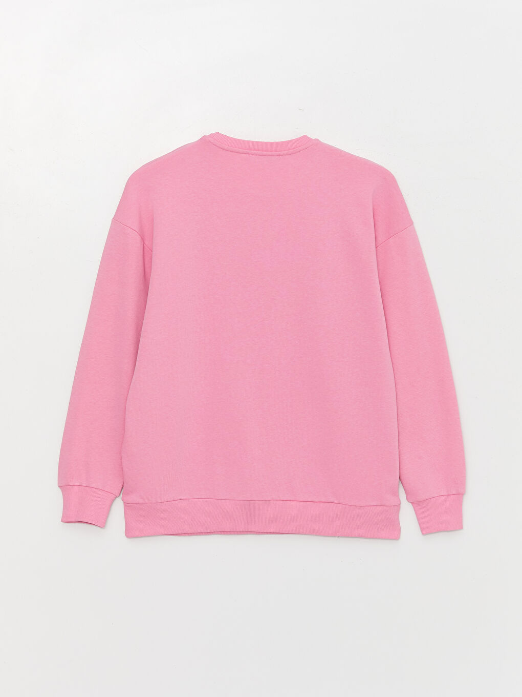 Pembe Bisiklet Yaka Baskılı Kadın Kalın Sweatshirt-6