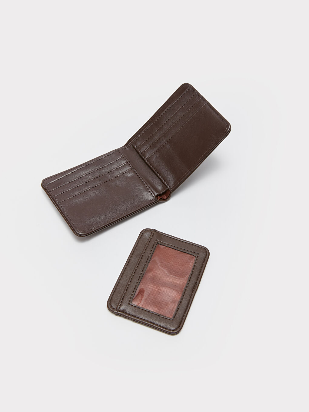 Kahverengi Deri Görünümlü Erkek Cüzdan ve Kartlık-3