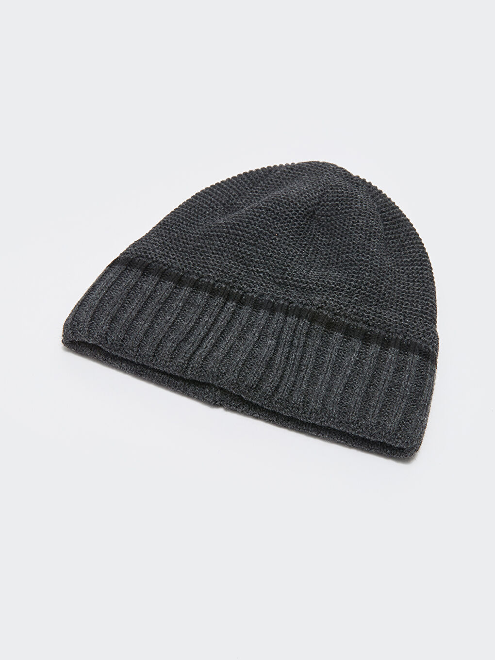 Antrasit Çizgili Erkek Triko Bere-1