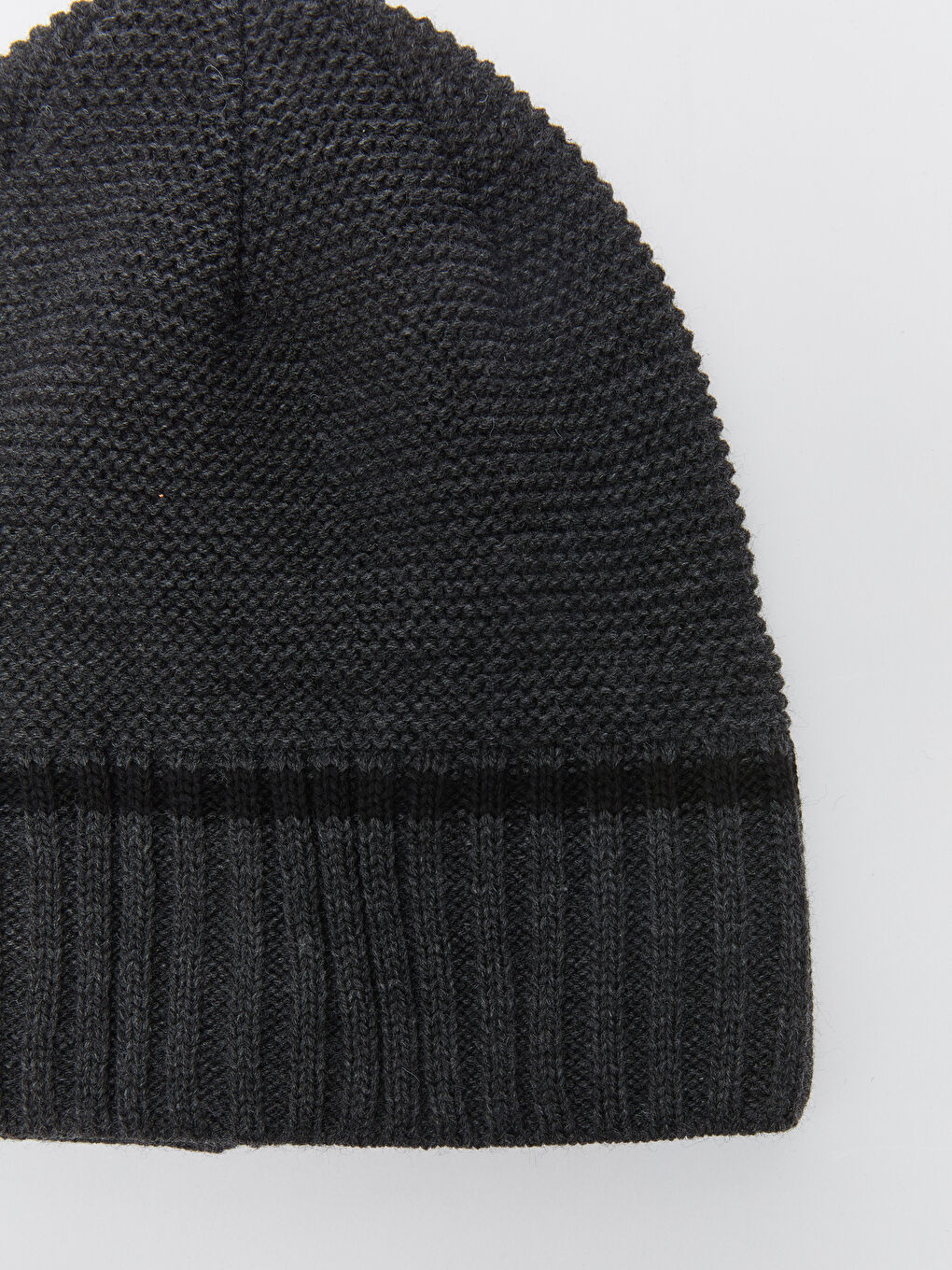 Antrasit Çizgili Erkek Triko Bere-2