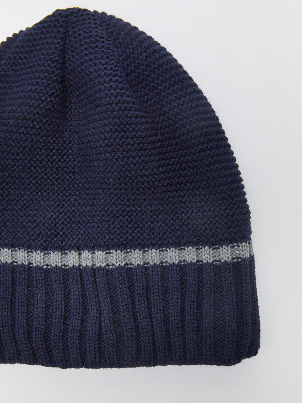 Lacivert Çizgili Erkek Triko Bere-2