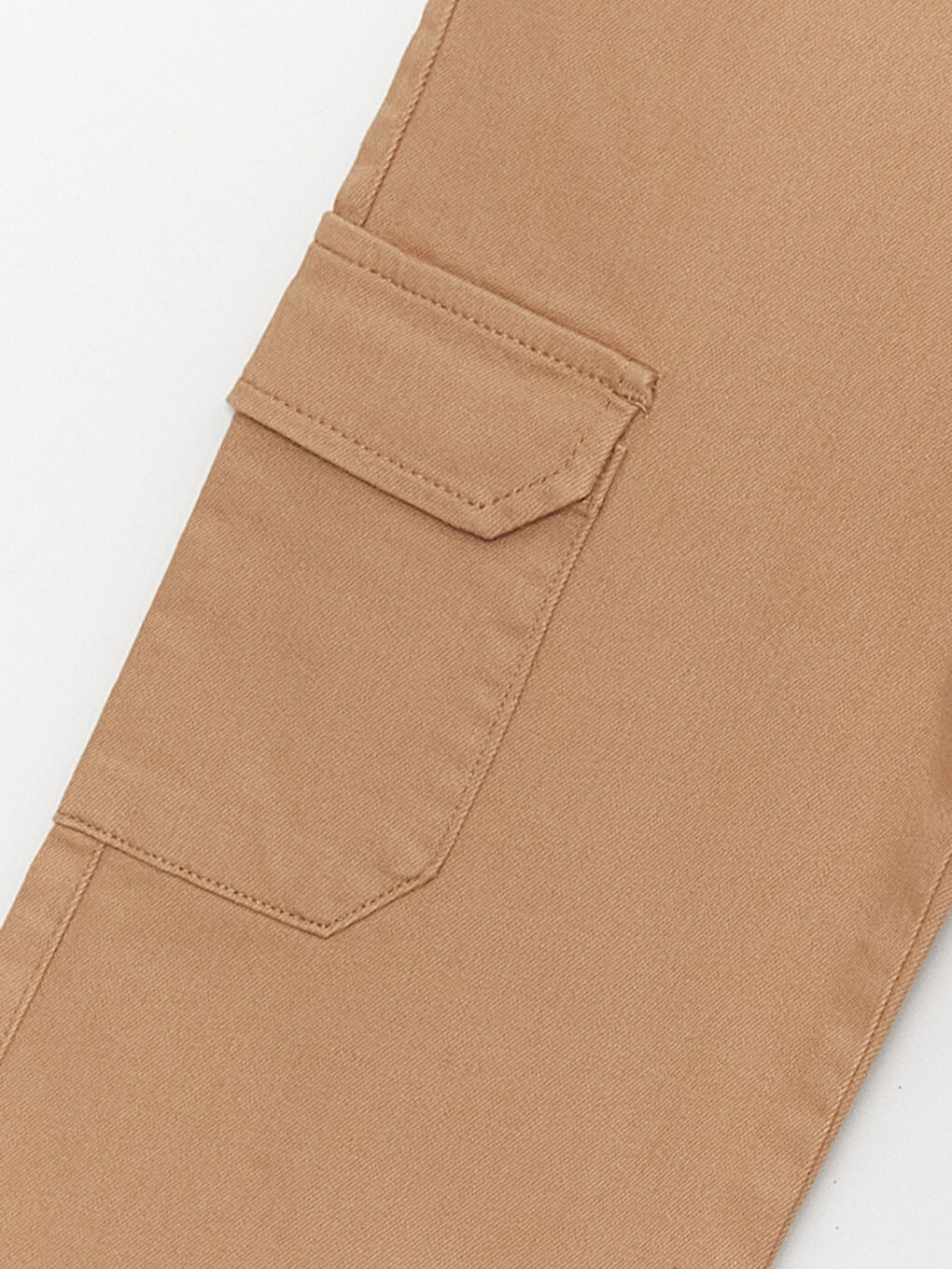 Bej İspanyol Paça Kız Çocuk Kargo Pantolon-2