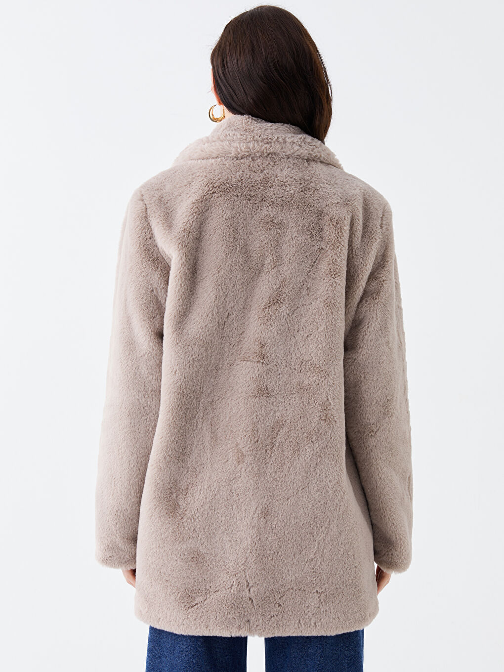 LCW Grace Jacket Neck Women's Fur Overcoat -W37245Z8-K6V