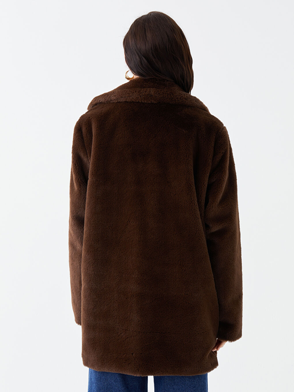 Pardessus en Fourrure pour Femmes à Col de Veste-4