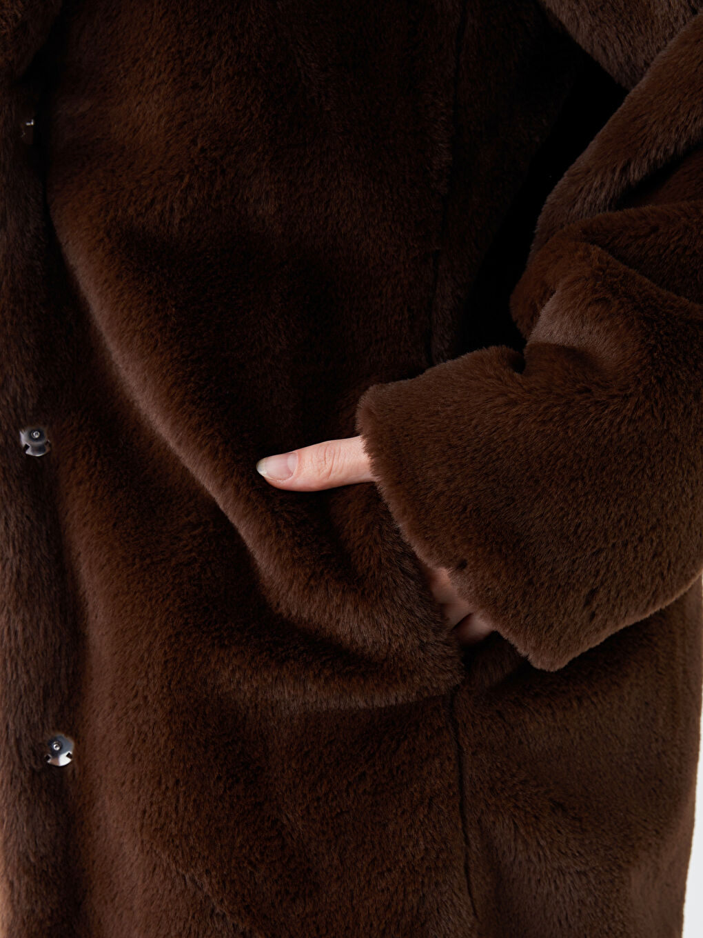 Pardessus en Fourrure pour Femmes à Col de Veste-5