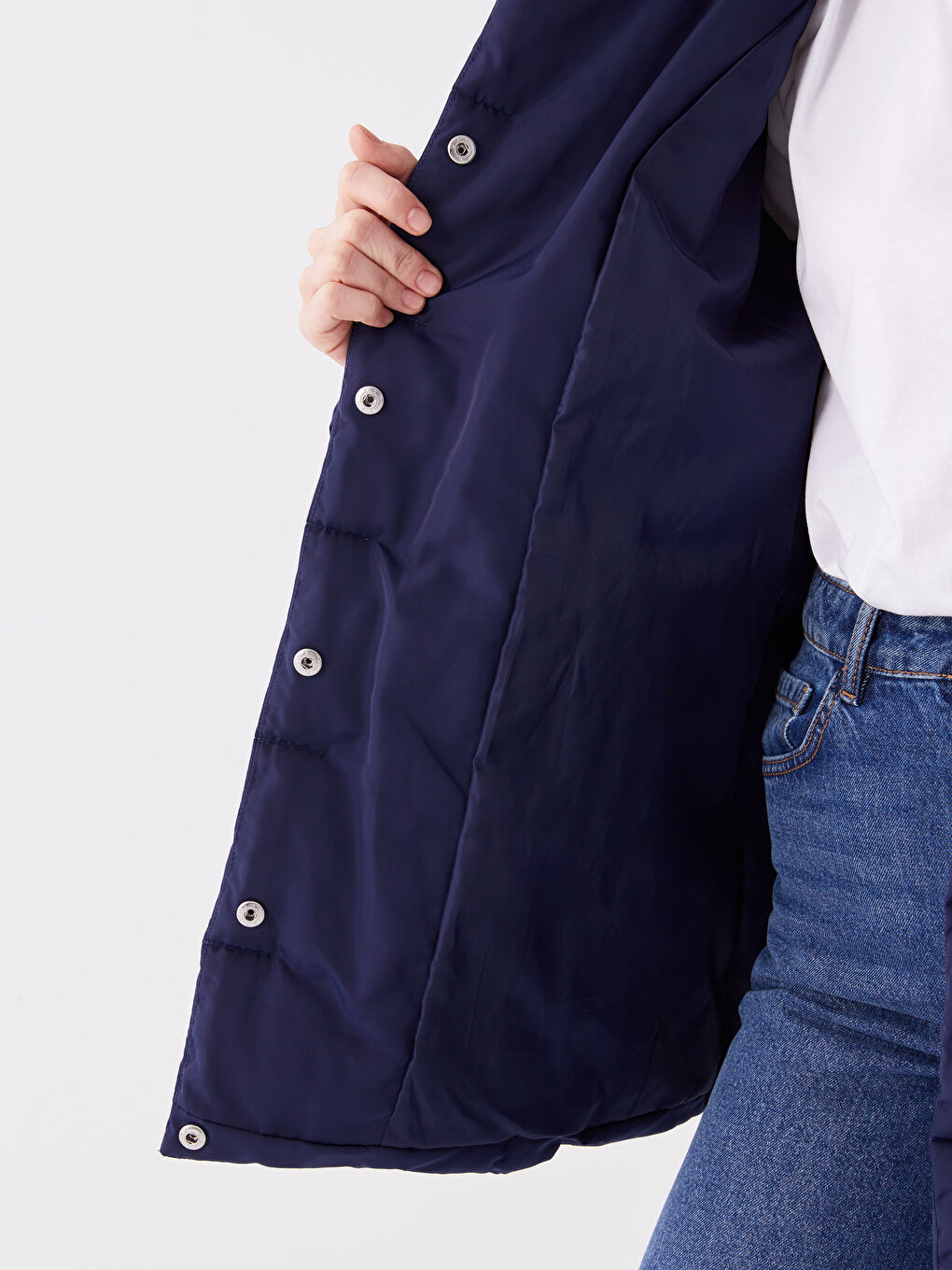 Дута куртка з капюшоном для жінок, проста-4