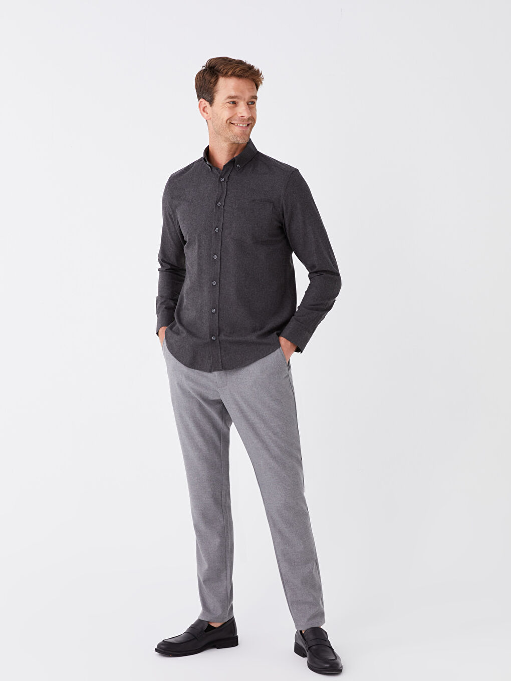 LCWAIKIKI Formal Gri Slim Fit Erkek Pantolon - 1