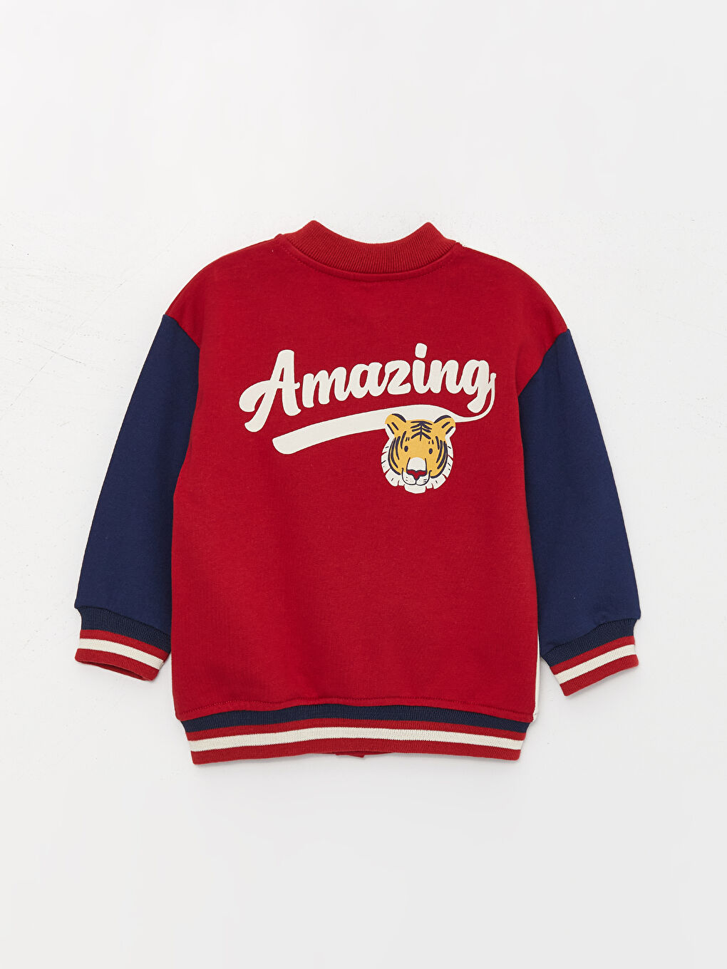 LCW baby Kırmızı Kolej Yaka Uzun Kollu Erkek Bebek Fermuarlı Sweatshirt - 3