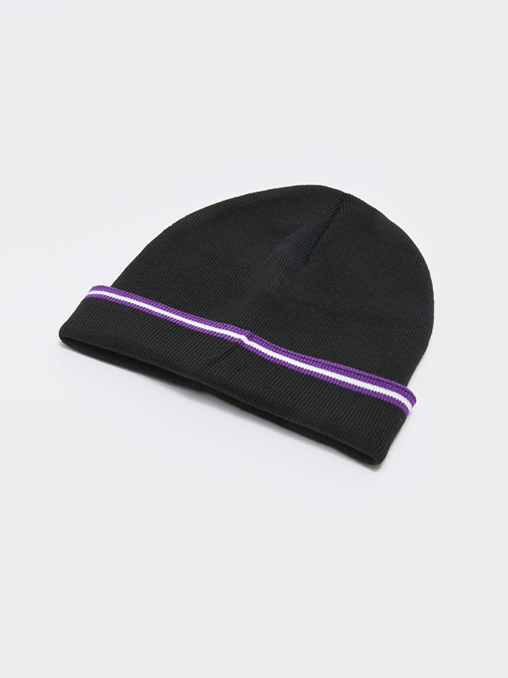 Siyah Çizgili Erkek Triko Bere-3