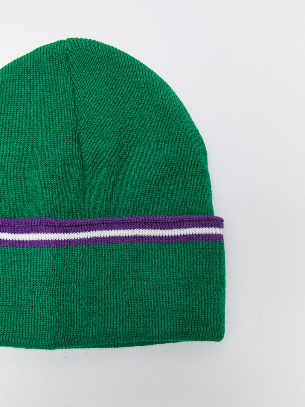 Yeşil Çizgili Erkek Triko Bere-2