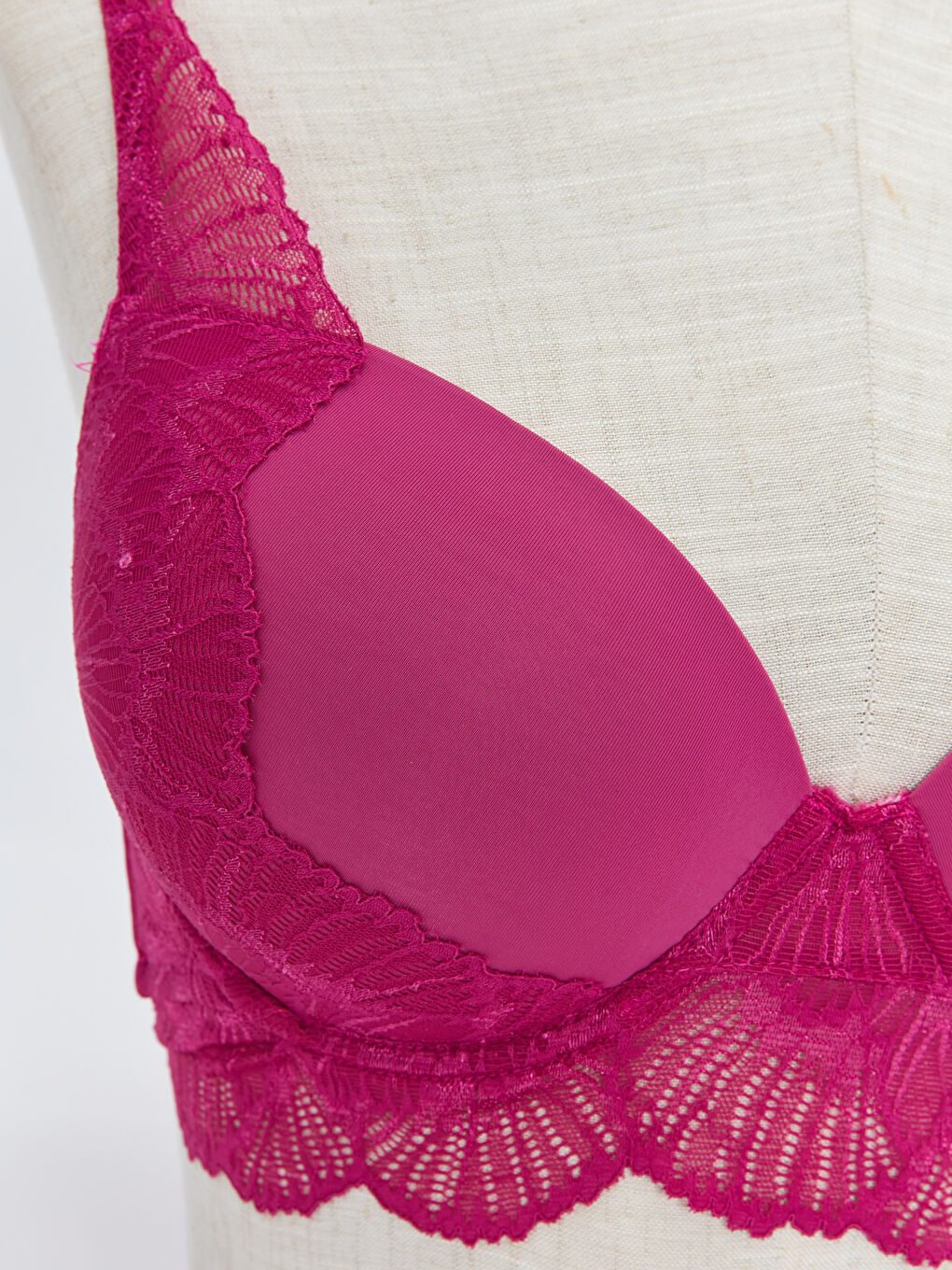 Brassière Câblée en Dentelle Non Rembourrée-4