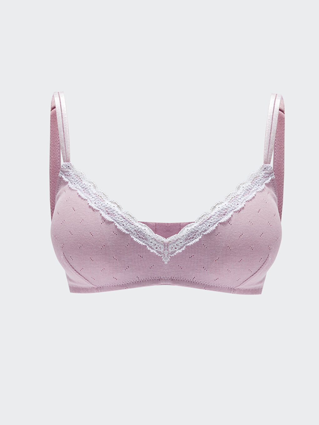 Lila Balensiz Dolgusuz Dantel Detaylı Sütyen