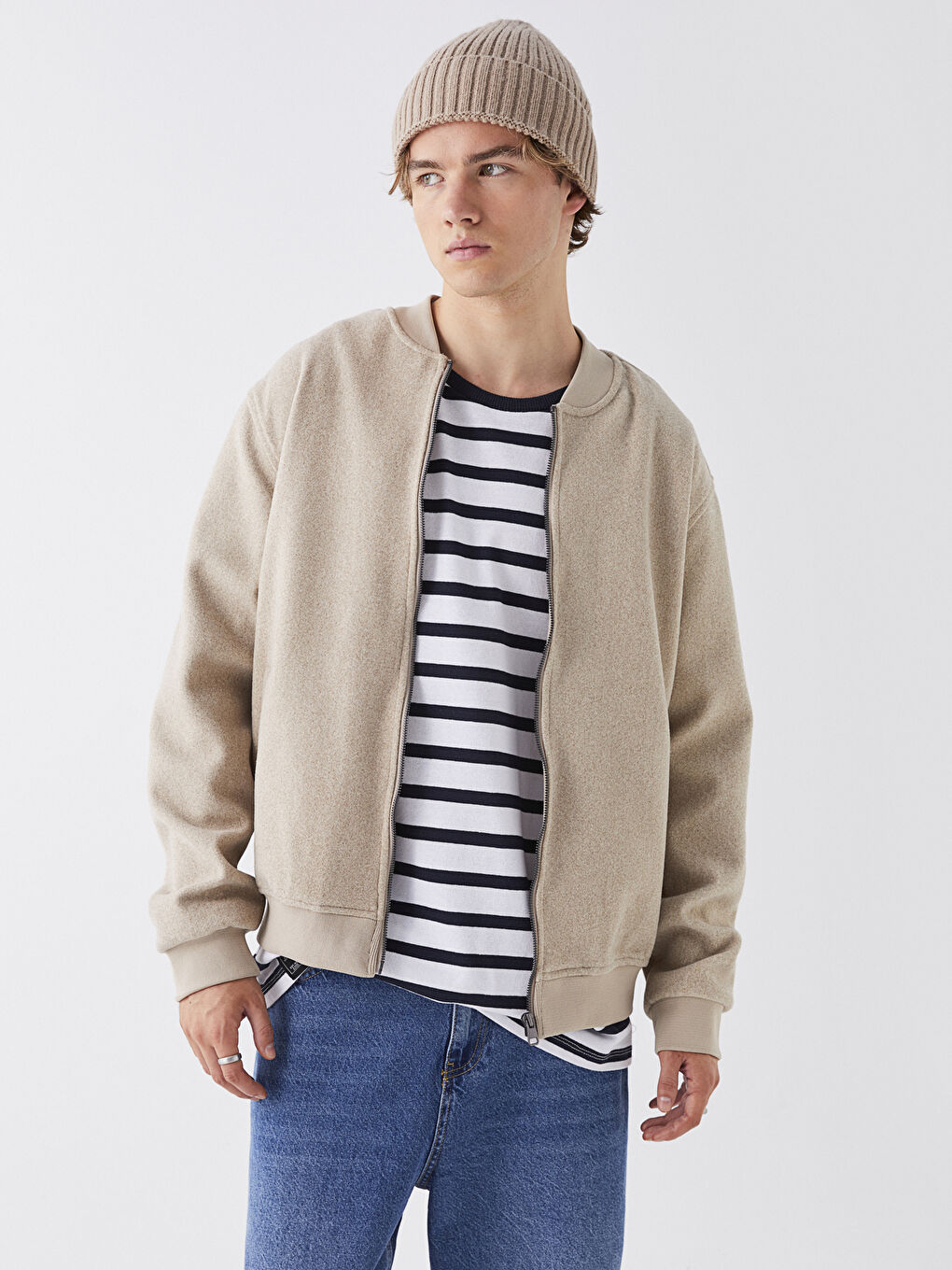 Standard Mold College Collar Stamped Men's Coat-2