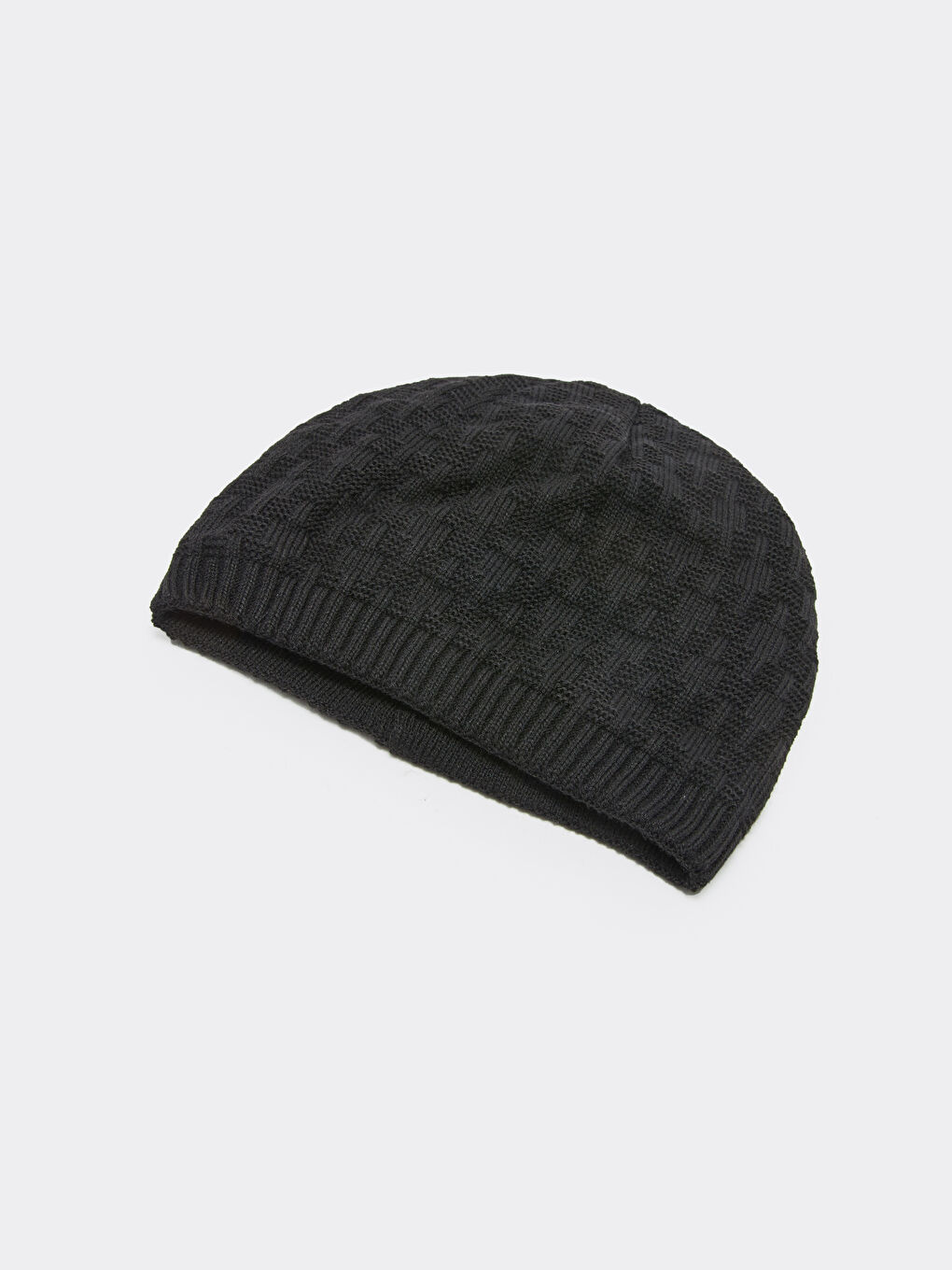 Siyah Kendinden Desenli Erkek Bere-1