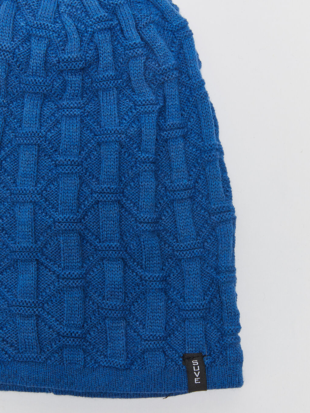 İndigo Kendinden Desenli Erkek Triko Bere-2