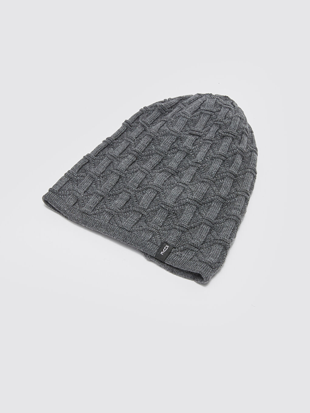 Gri Kendinden Desenli Erkek Triko Bere-1