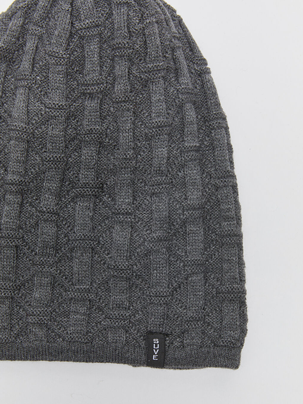 Gri Kendinden Desenli Erkek Triko Bere-2