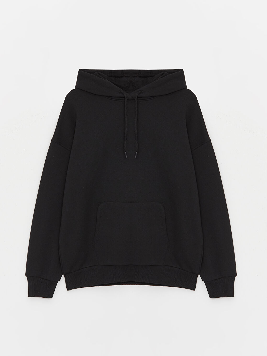 LCW Vision Yeni Siyah Düz Oversize Kadın Hoodie - 5