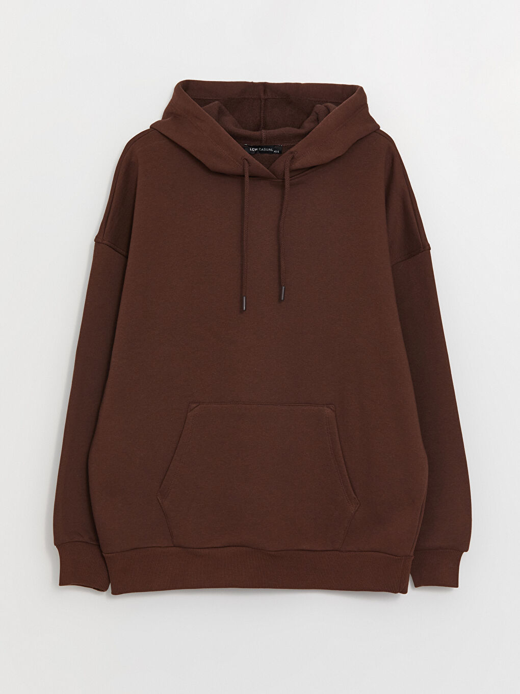 LCW Vision Çikolata Kahve Düz Oversize Kadın Hoodie - 5