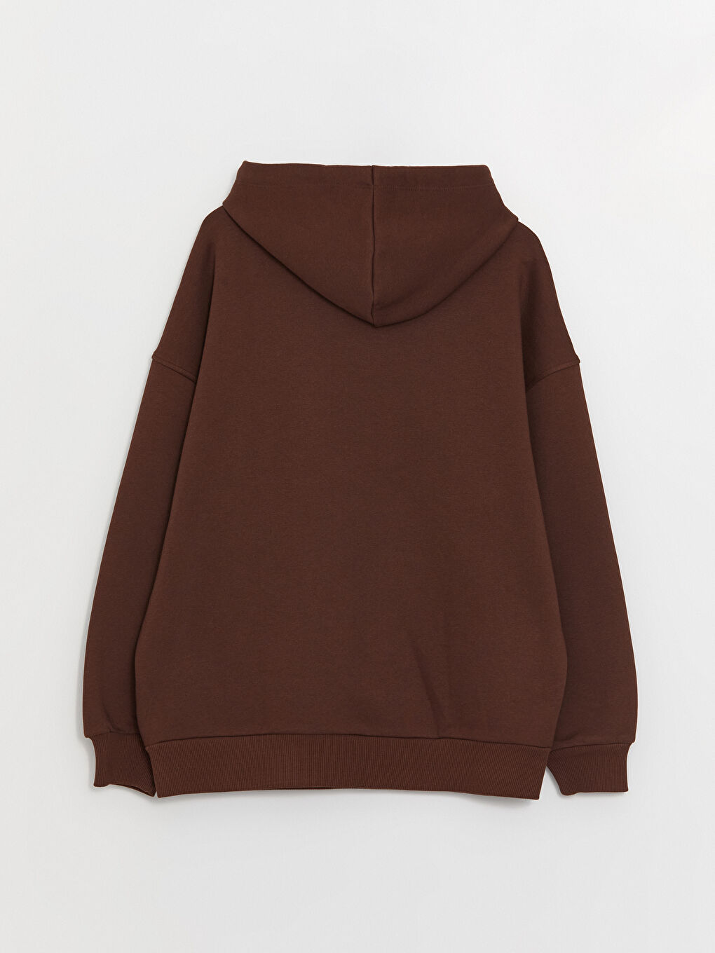 LCW Vision Çikolata Kahve Düz Oversize Kadın Hoodie - 7