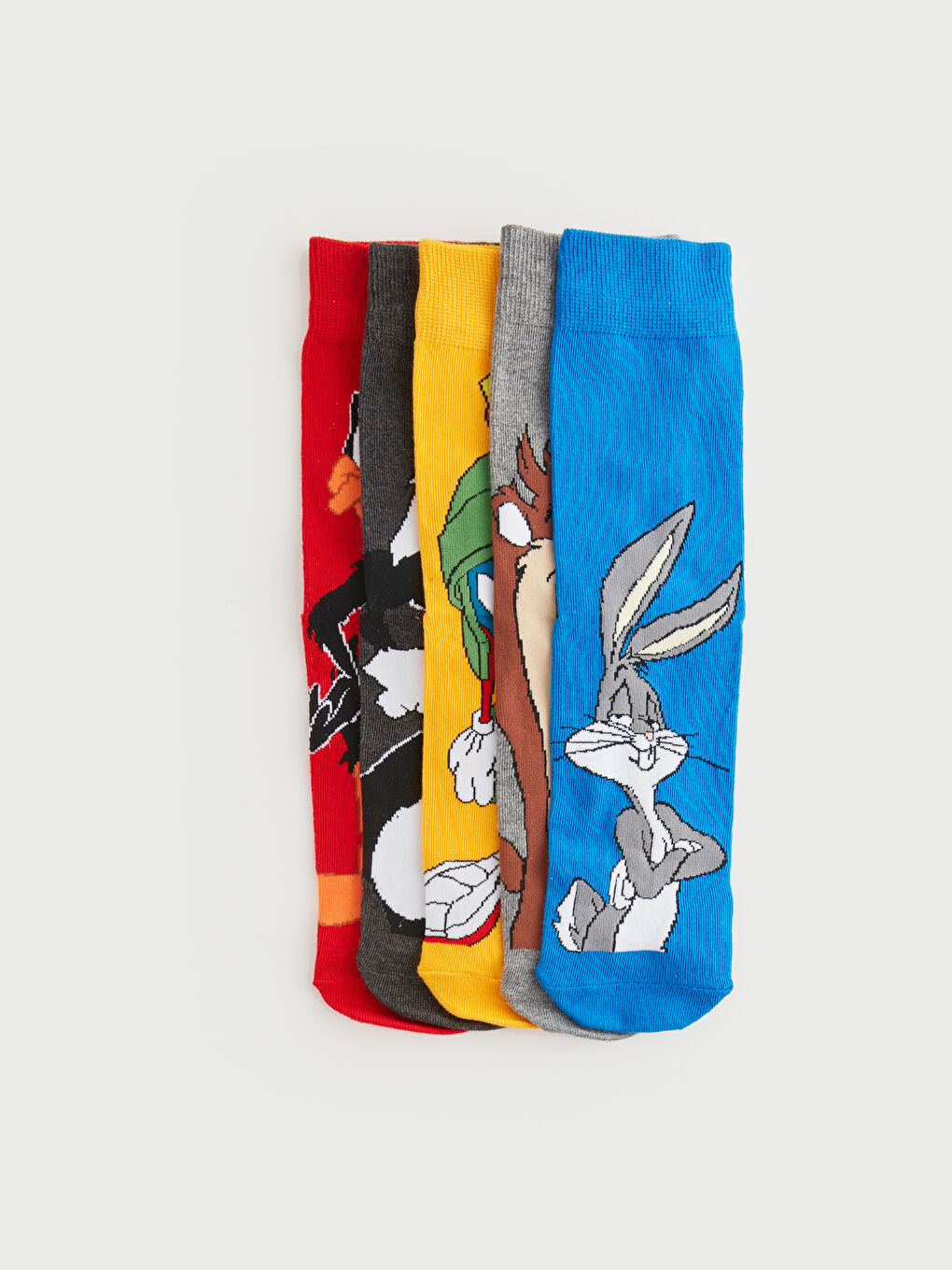 LCW ACCESSORIES Bugs Bunny Printed Men's Socks 5 Pack -W37410Z8-K00