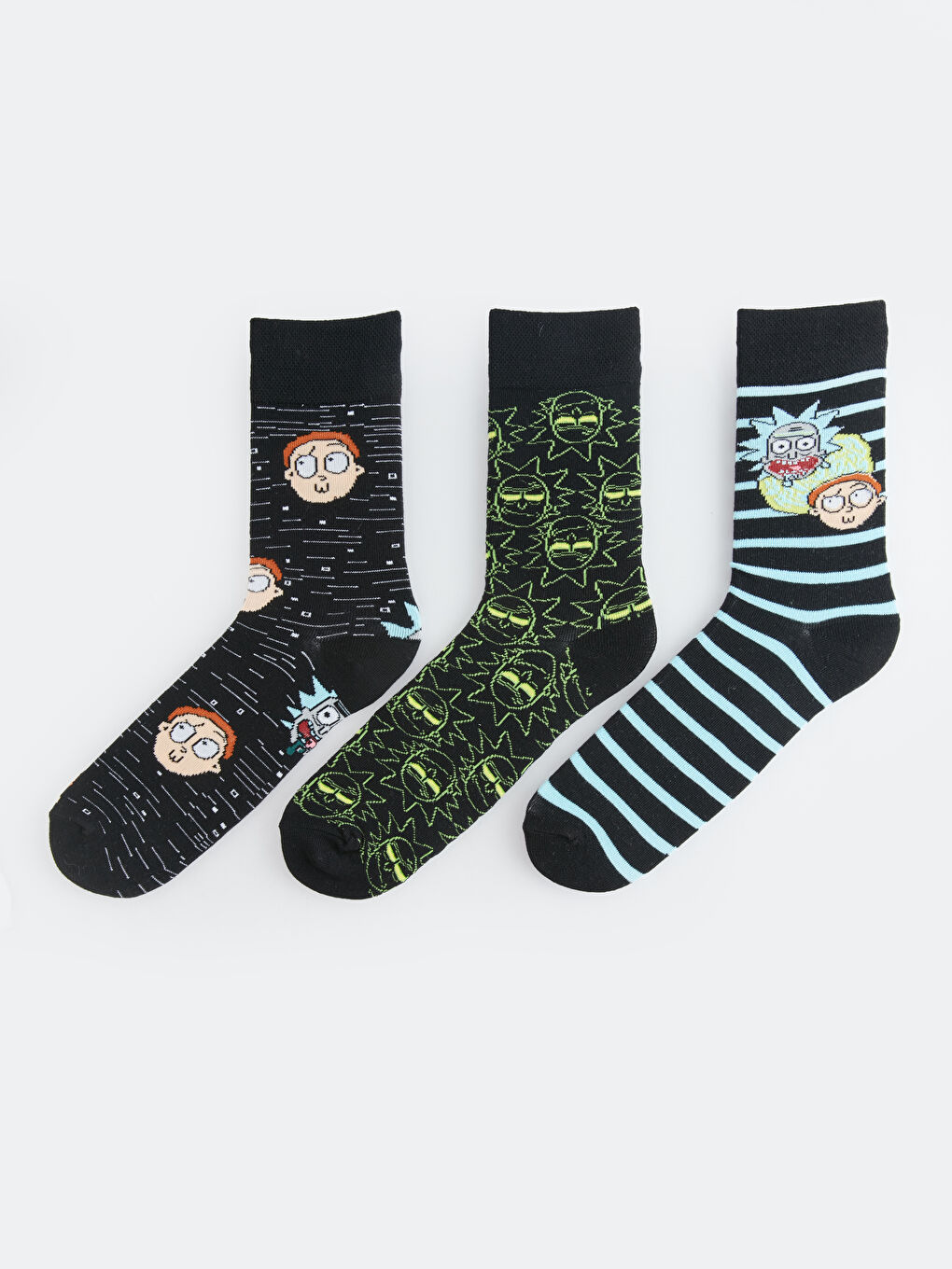 LCW ACCESSORIES Karışık Rick and Morty Baskılı Erkek Soket Çorap 3'lü