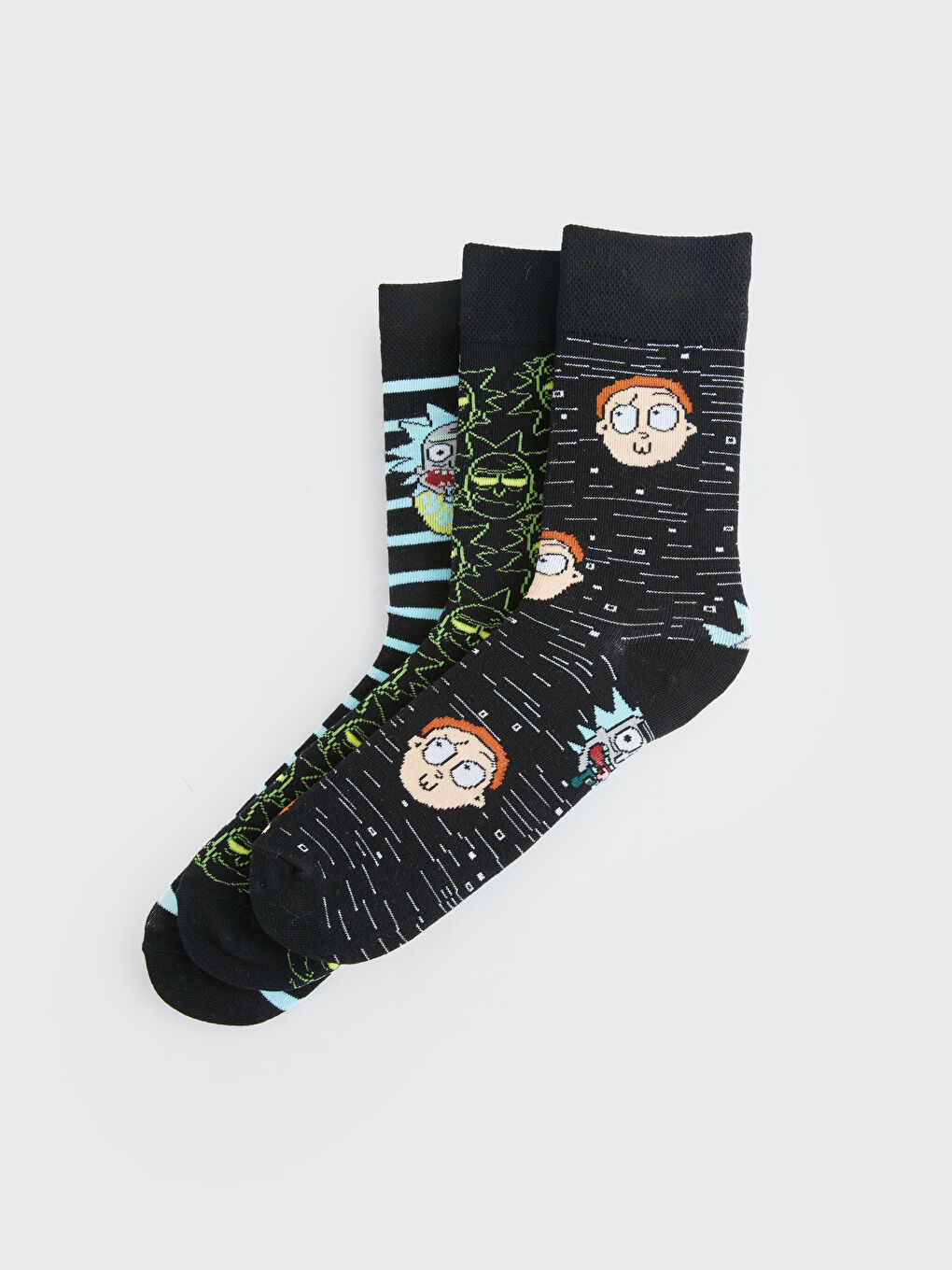 LCW ACCESSORIES Karışık Rick and Morty Baskılı Erkek Soket Çorap 3'lü - 1