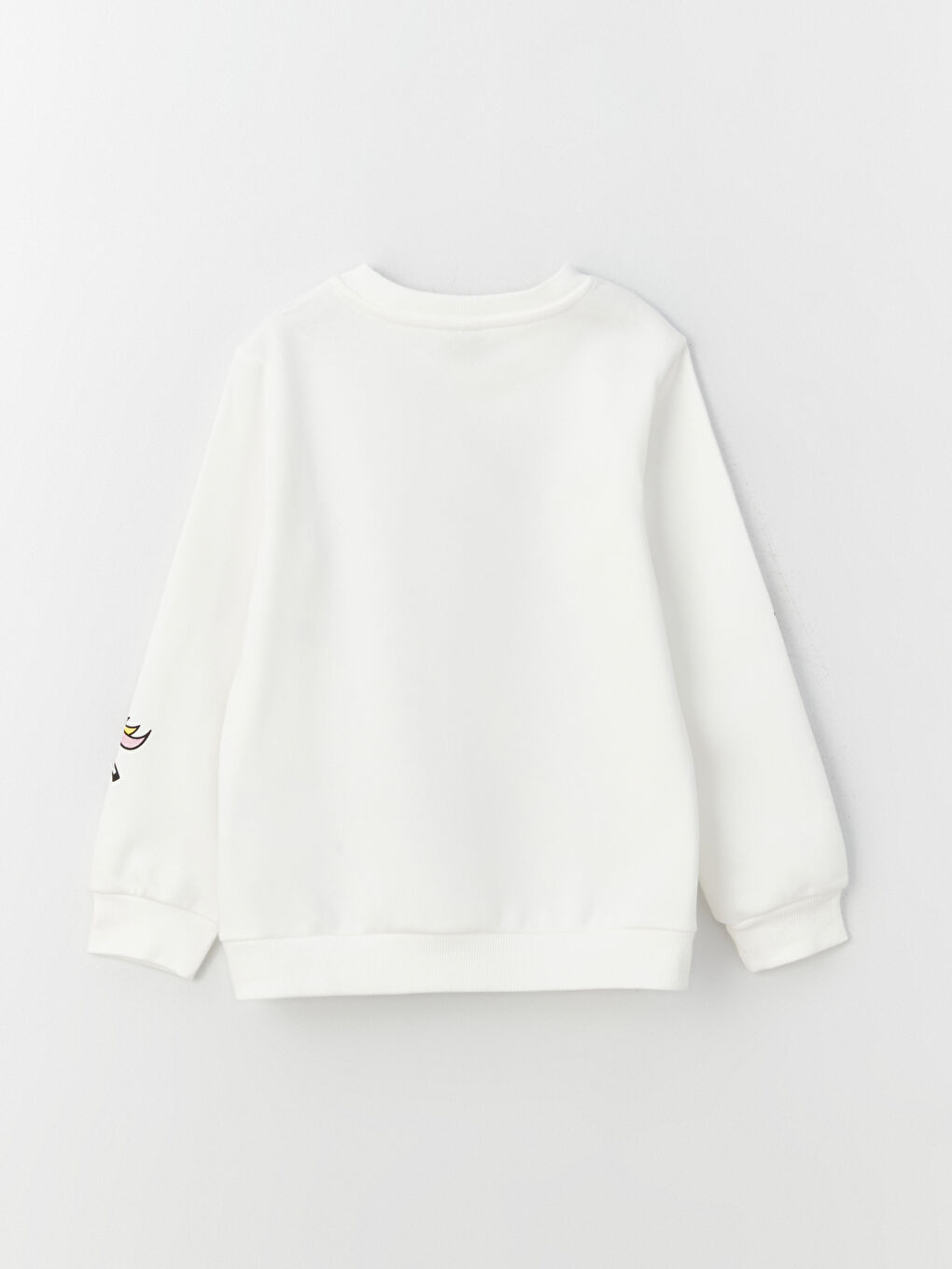 Ekru Bisiklet Yaka Baskılı Uzun Kollu Kız Çocuk Sweatshirt-5